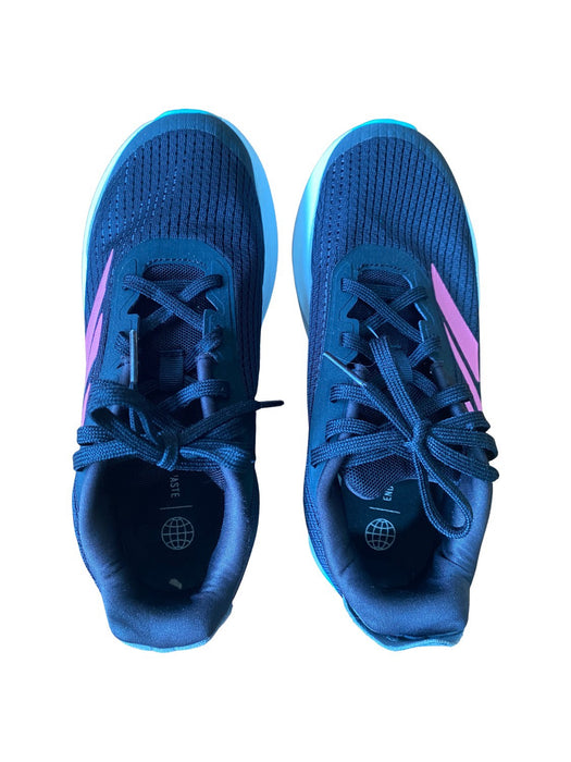 A Pink Sneakers from Adidas in size 11Y for girl. (Back View)