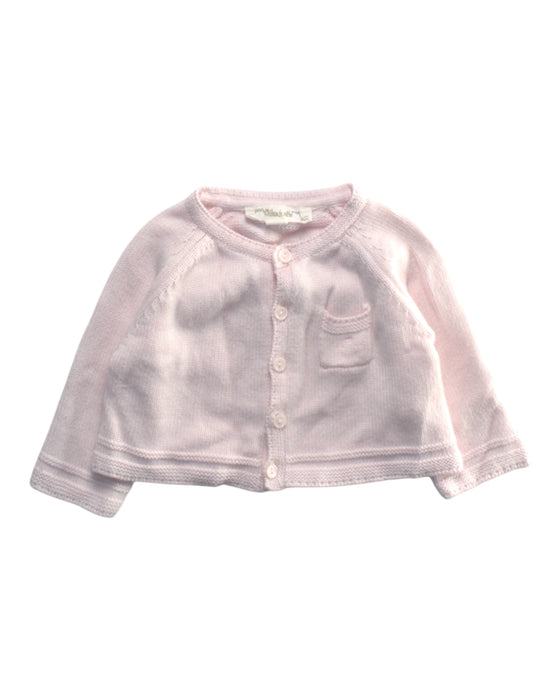 A Pink Cardigans from Chateau de Sable in size 3-6M for girl. (Front View)