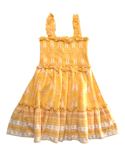 A Yellow Sleeveless Dresses from Seed in size 12Y for girl. (Front View)