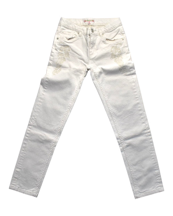 A White Jeans from Bonpoint in size 10Y for girl. (Front View)