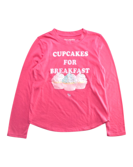 A Pink Long Sleeve T Shirts from Abercrombie  in size 5T for girl. (Front View)