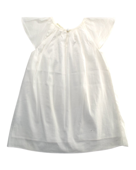 A White Sleeveless Dresses from Our Mini Nature in size 5T for girl. (Back View)