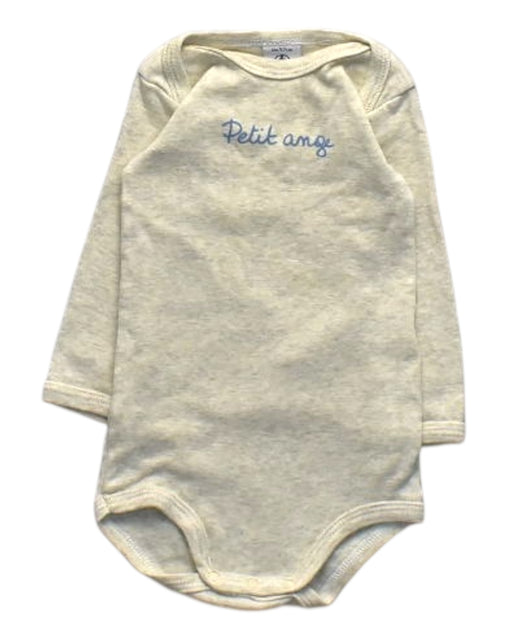 A Beige Long Sleeve Bodysuits from Petit Bateau in size 3-6M for girl. (Front View)
