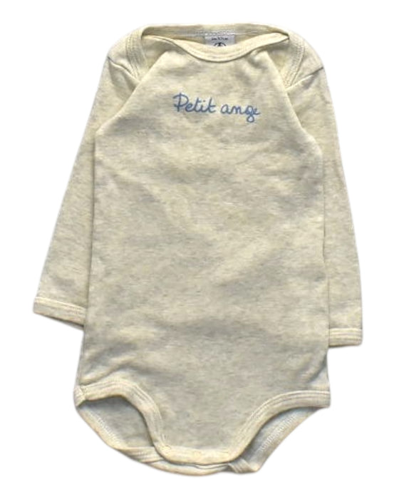 A Beige Long Sleeve Bodysuits from Petit Bateau in size 3-6M for girl. (Front View)