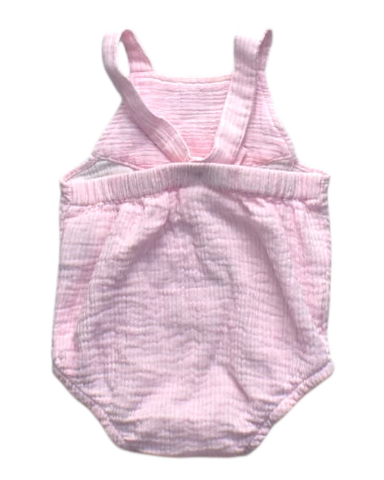 A Pink Sleeveless Rompers from Seed in size 0-3M for girl. (Back View)