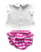 A White Shorts Sets from Jacadi in size 0-3M for girl. (Back View)