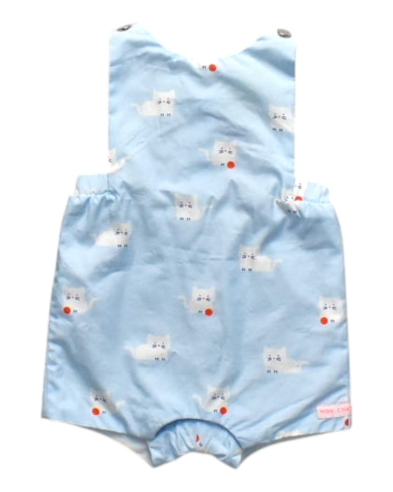 A Blue Sleeveless Rompers from Jacadi in size 0-3M for girl. (Front View)