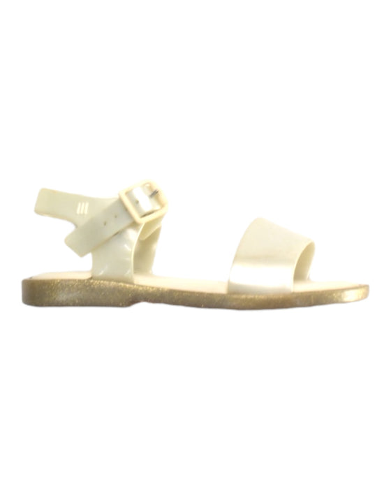 A Ivory Sandals from Mini Melissa in size 5T for girl. (Front View)