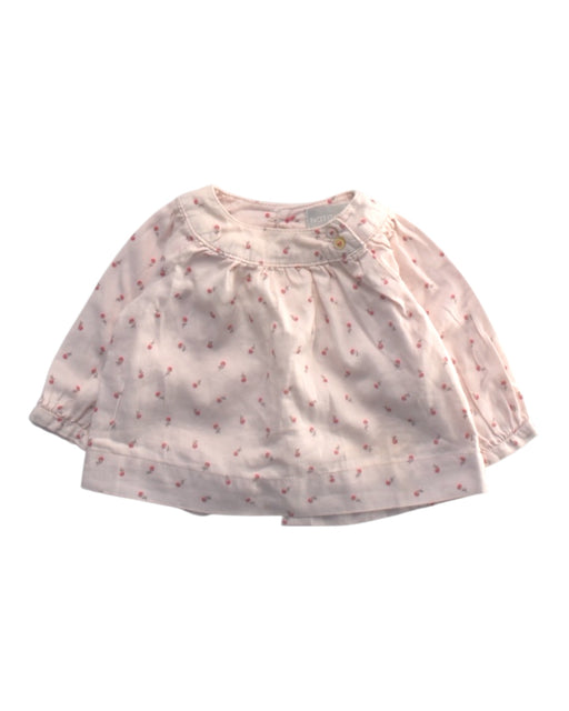 A White Long Sleeve Tops from Natalys in size Newborn for girl. (Front View)