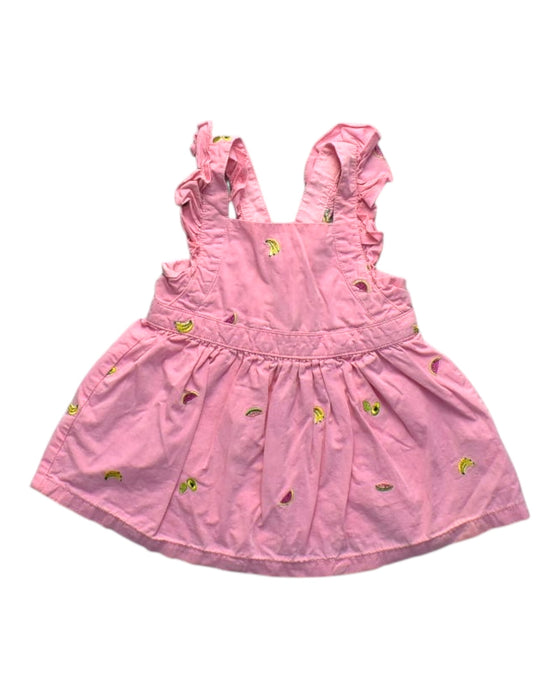 A Pink Overall Dresses from Gingersnaps in size 6-12M for girl. (Front View)