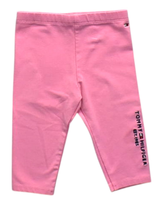 A Pink Leggings from Tommy Hilfiger in size 6-12M for girl. (Front View)