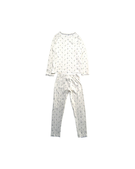 A White Pyjama Sets from Petit Bateau in size 8Y for girl. (Back View)