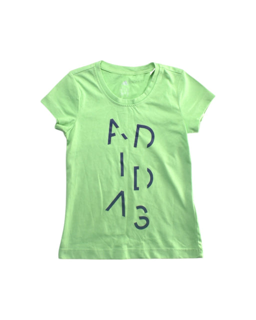 A Green Short Sleeve T Shirts from Adidas in size 7Y for girl. (Front View)