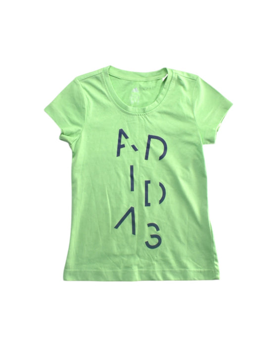 A Green Short Sleeve T Shirts from Adidas in size 7Y for girl. (Front View)