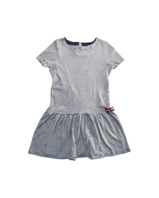 A Blue Short Sleeve Dresses from Petit Bateau in size 10Y for girl. (Front View)