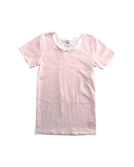 A Pink Short Sleeve T Shirts from Petit Bateau in size 10Y for girl. (Front View)