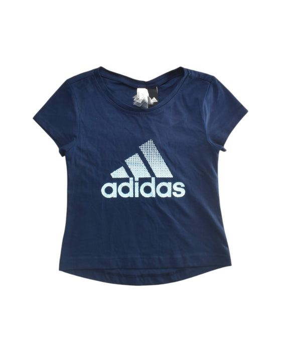 A Navy Short Sleeve T Shirts from Adidas in size 7Y for girl. (Front View)