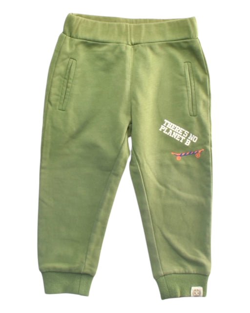 A Green Sweatpants from Le Petit Society in size 6-12M for boy. (Front View)
