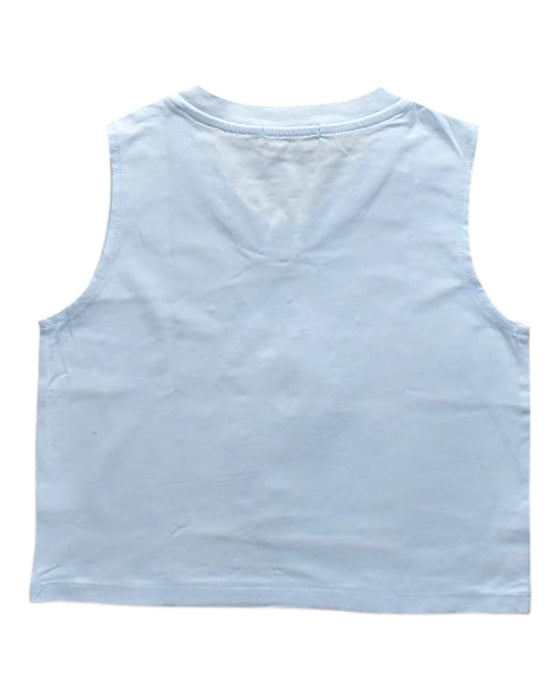 A Blue Sleeveless Tops from Seed in size 2T for girl. (Back View)