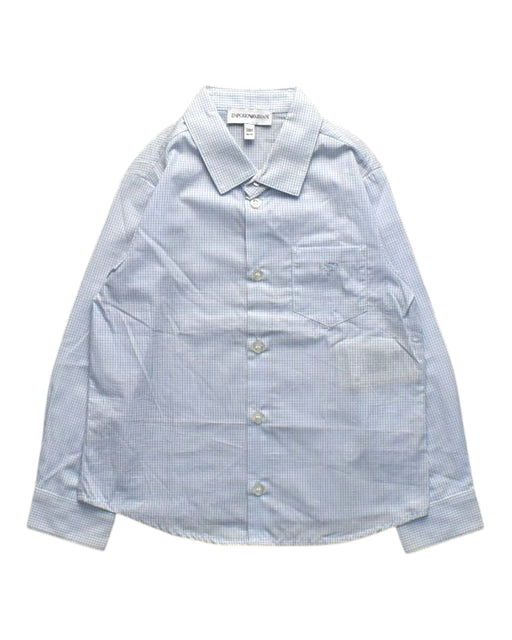 A Blue Long Sleeve Shirts from Emporio Armani in size 3T for boy. (Front View)