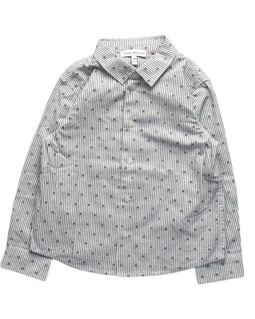 A White Long Sleeve Shirts from Emporio Armani in size 3T for boy. (Front View)