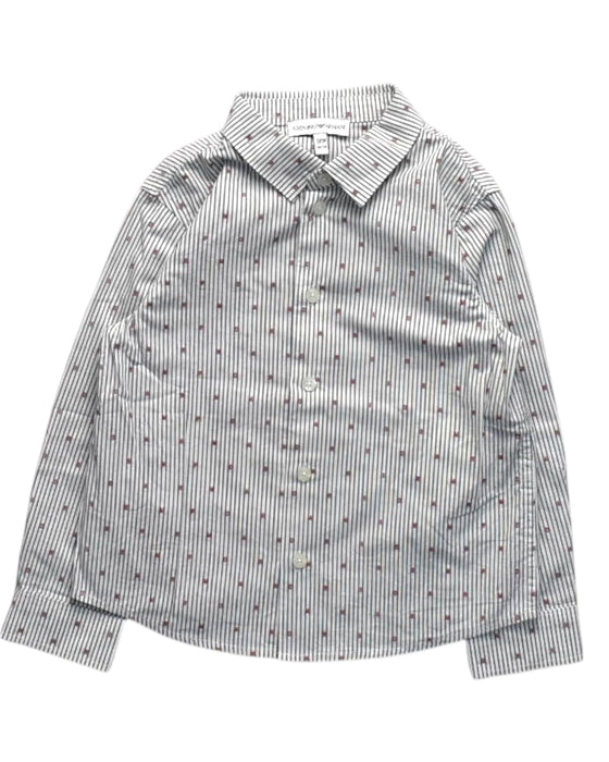 A White Long Sleeve Shirts from Emporio Armani in size 3T for boy. (Front View)