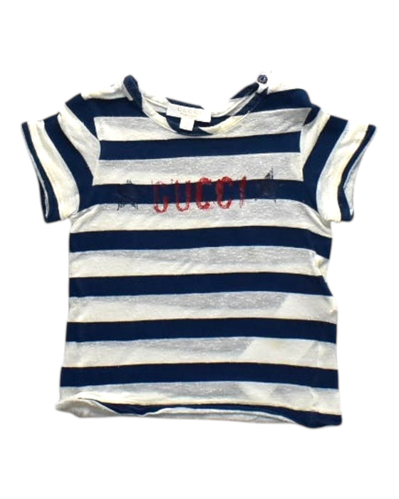 A Blue Short Sleeve T Shirts from Gucci in size 3-6M for boy. (Front View)