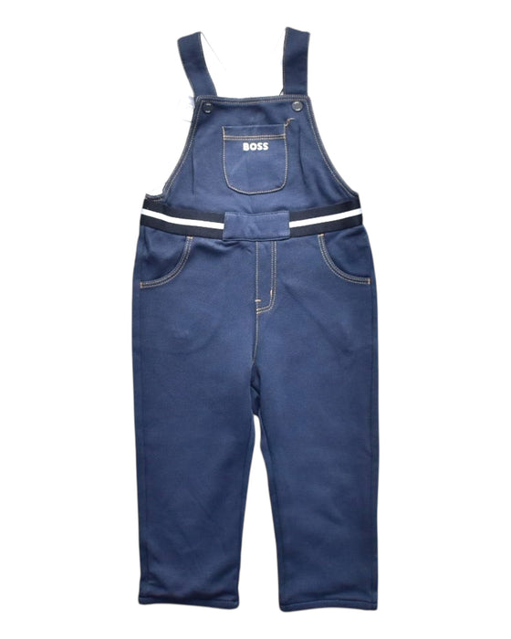 A Blue Long Overalls from Boss in size 12-18M for boy. (Front View)