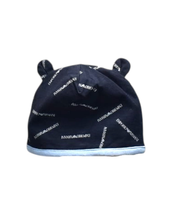 A Navy Winter Hats from Emporio Armani in size 3-6M for boy. (Front View)
