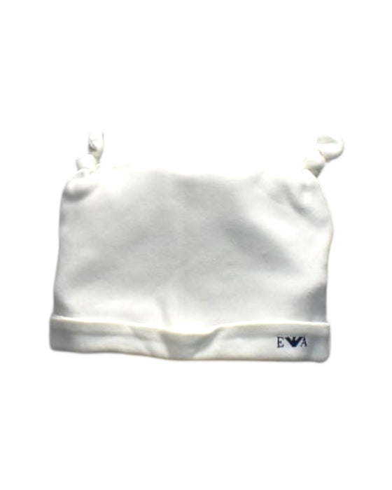 A White Winter Hats from Emporio Armani in size 6-12M for boy. (Front View)