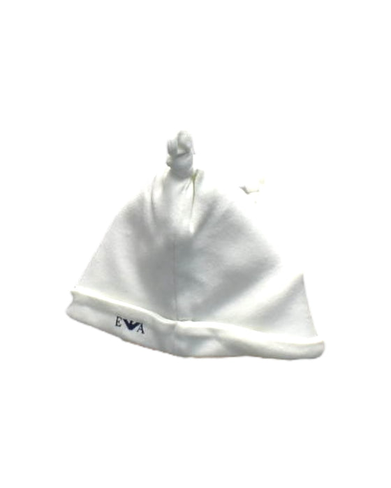 A White Winter Hats from Emporio Armani in size 6-12M for boy. (Back View)