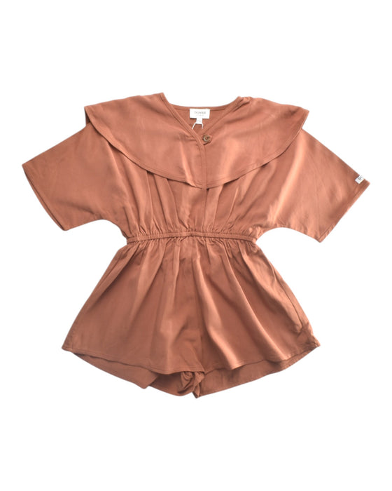 A Brown Short Sleeve Rompers from Donsje in size 2T for girl. (Front View)