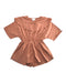 A Brown Short Sleeve Rompers from Donsje in size 2T for girl. (Front View)