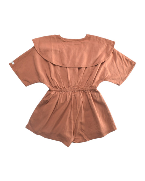A Brown Short Sleeve Rompers from Donsje in size 2T for girl. (Back View)