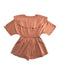 A Brown Short Sleeve Rompers from Donsje in size 2T for girl. (Back View)