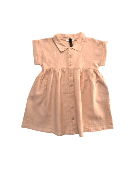 A Peach Short Sleeve Dresses from 1 + in the family in size 3T for girl. (Front View)