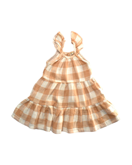 A Peach Sleeveless Dresses from Buho in size 2T for girl. (Front View)
