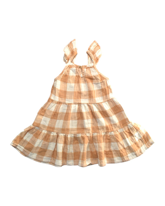 A Peach Sleeveless Dresses from Buho in size 2T for girl. (Back View)