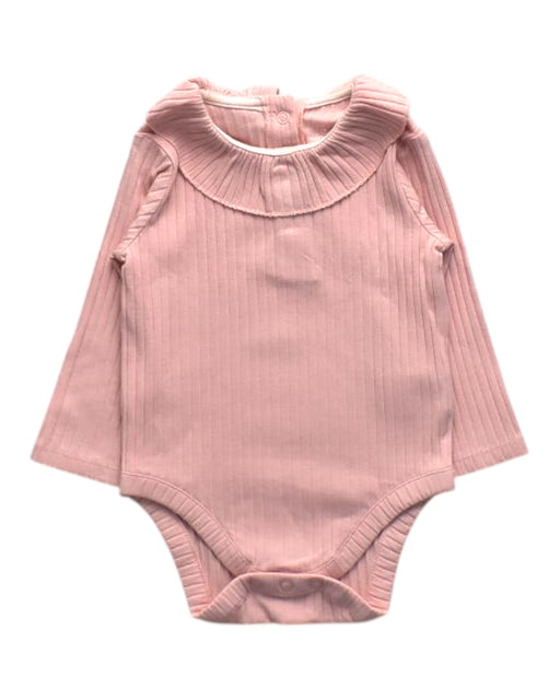 A Pink Long Sleeve Bodysuits from Mothercare in size 6-12M for girl. (Front View)