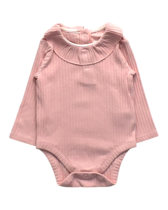 A Pink Long Sleeve Bodysuits from Mothercare in size 6-12M for girl. (Front View)