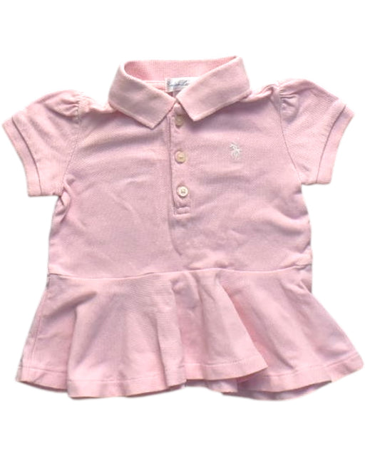 A Pink Short Sleeve Polos from Ralph Lauren in size 6-12M for girl. (Front View)
