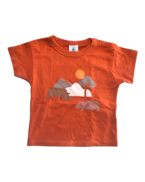 A Orange Short Sleeve T Shirts from Petit Bateau in size 6-12M for boy. (Front View)
