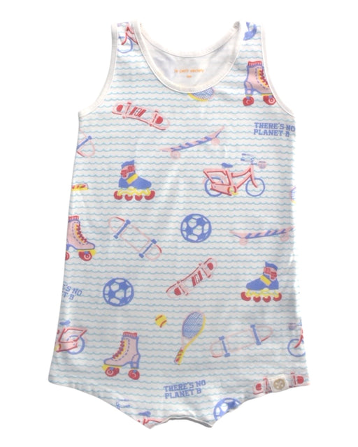A Multicolour Sleeveless Rompers from Le Petit Society in size 6-12M for boy. (Front View)
