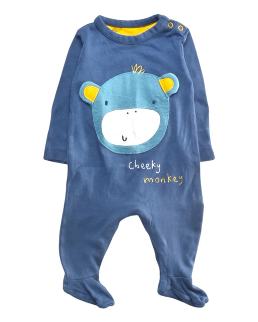A Blue Onesies from Mothercare in size 0-3M for boy. (Front View)