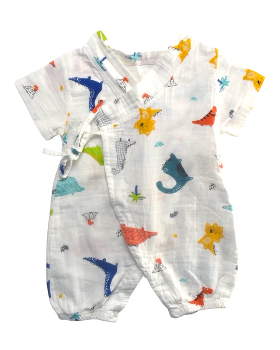A Multicolour Short Sleeve Rompers from Little Kooma in size 3-6M for boy. (Front View)