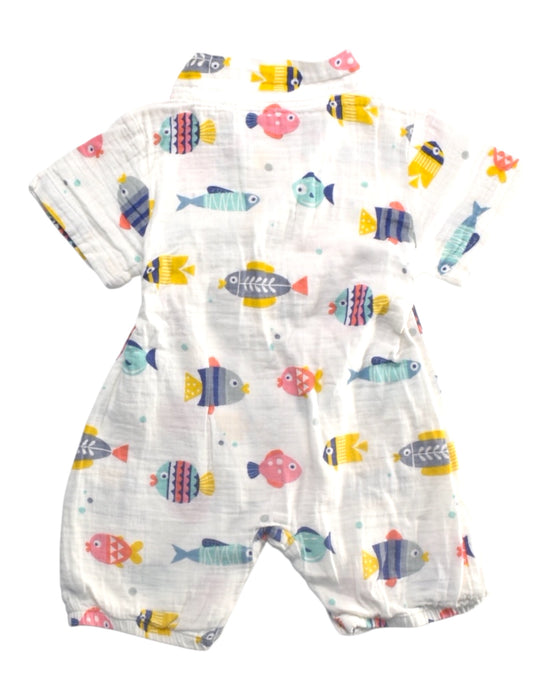 A Multicolour Short Sleeve Rompers from Little Kooma in size 6-12M for boy. (Back View)