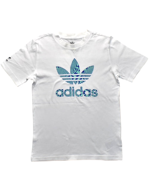 A White Short Sleeve T Shirts from Adidas in size 9Y for boy. (Front View)