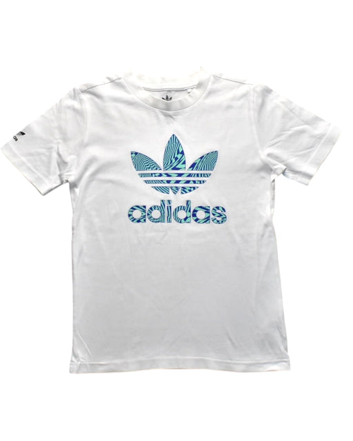 A White Short Sleeve T Shirts from Adidas in size 9Y for boy. (Front View)