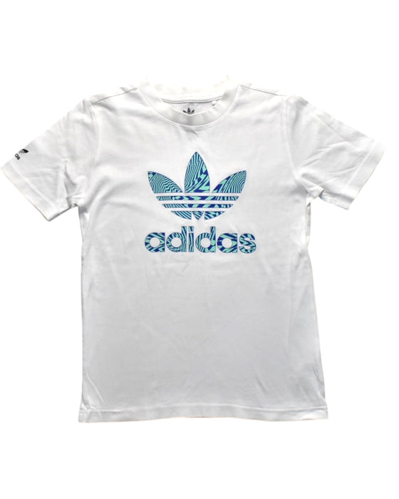 A White Short Sleeve T Shirts from Adidas in size 9Y for boy. (Front View)