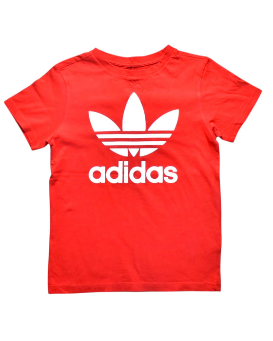 A Red Short Sleeve T Shirts from Adidas in size 9Y for girl. (Front View)